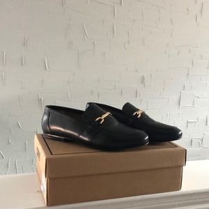Black ASOS leather loafers WIDE FIT